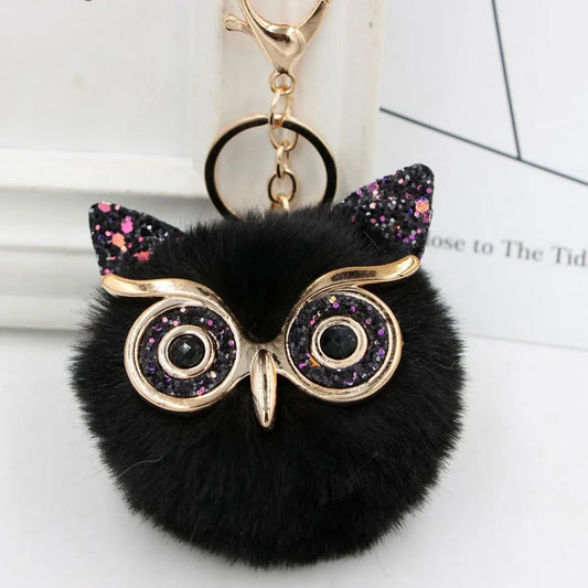 Glitter Owl Keychain