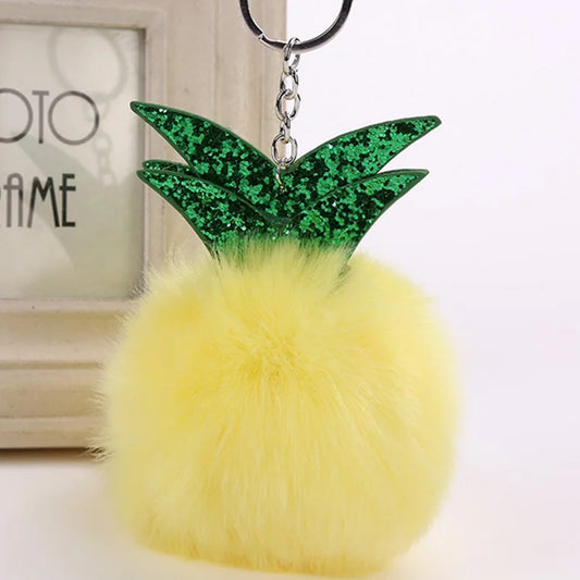 Fur Pineapple Keychain